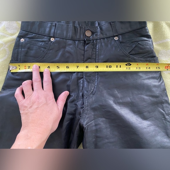 Wilson’s Leather pants jeans size 27 western punk rock star black vintage 80’s - Picture 9 of 12